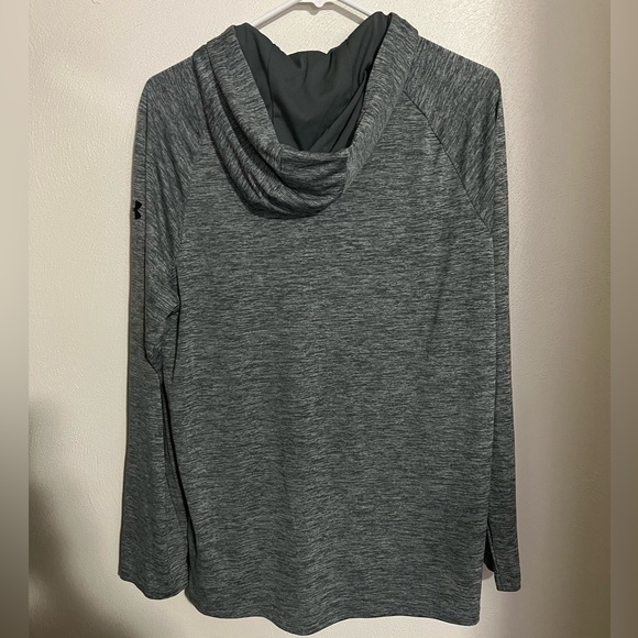 UNDER ARMOUR Project Rock Hooded Long Sleeve T Shirt Heat Gear Grey Men's Size L - Picture 6 of 6